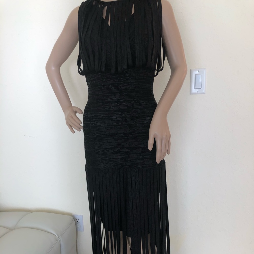 Black dress with fringes
